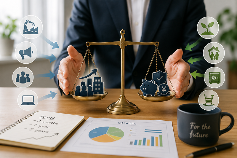 バランスこそが、経営を安定させ、社長自身の未来にもつながっていく バランスこそが、経営を安定させ、社長自身の未来にもつながっていく