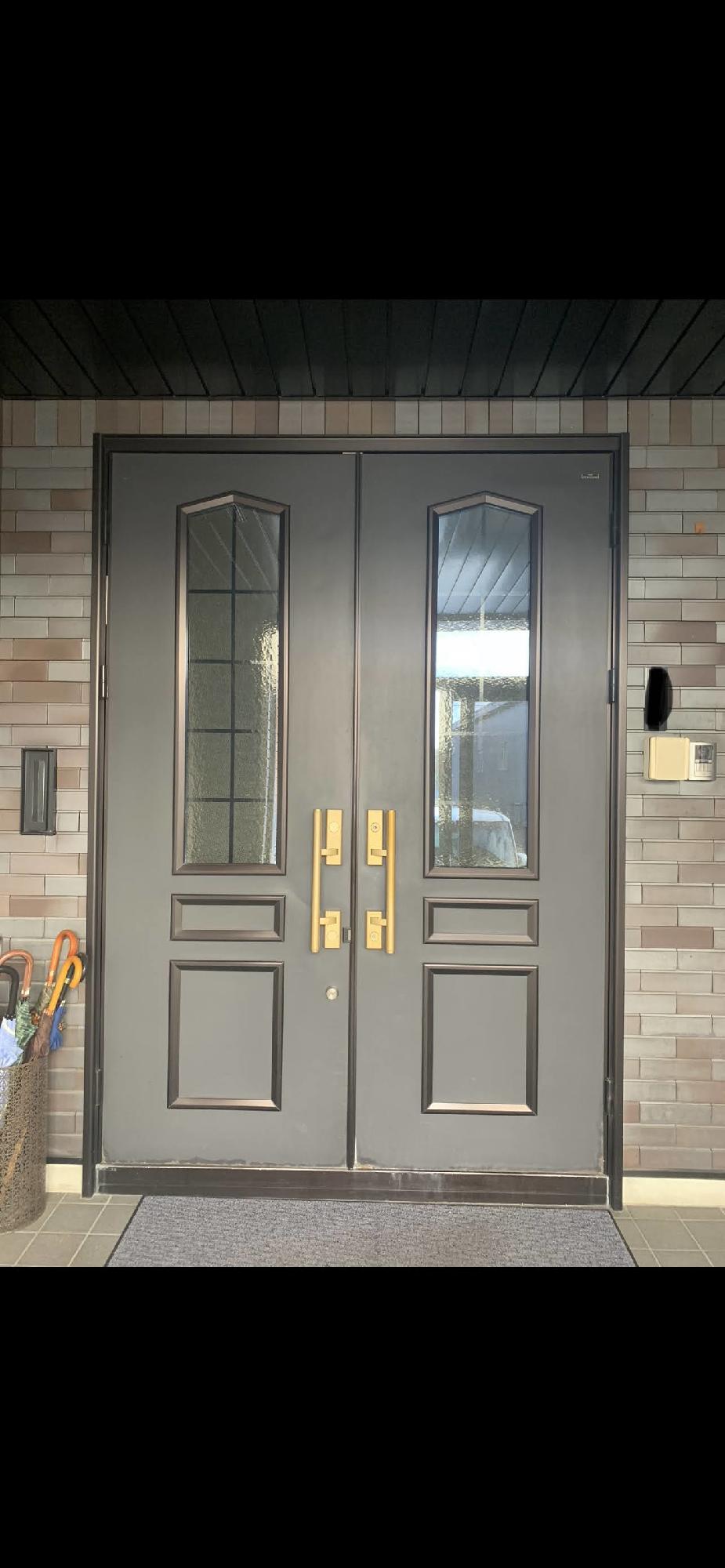 北広島市 玄関ドア 塗装工事 施工前