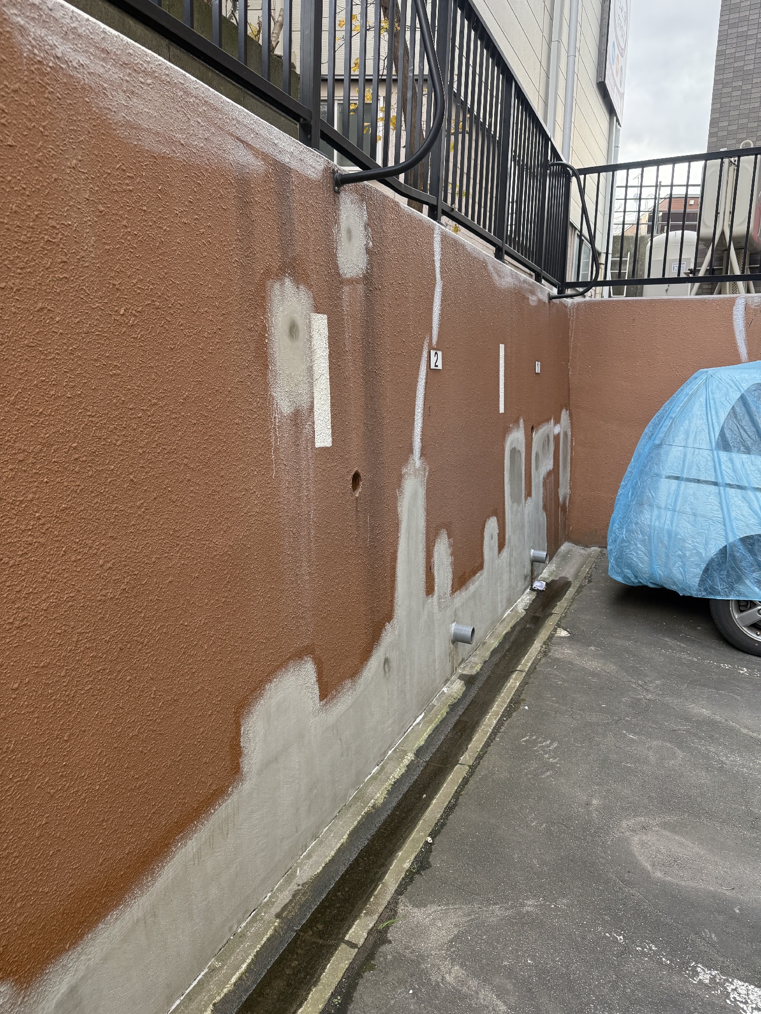 手稲区マンション 外構塀 施工前