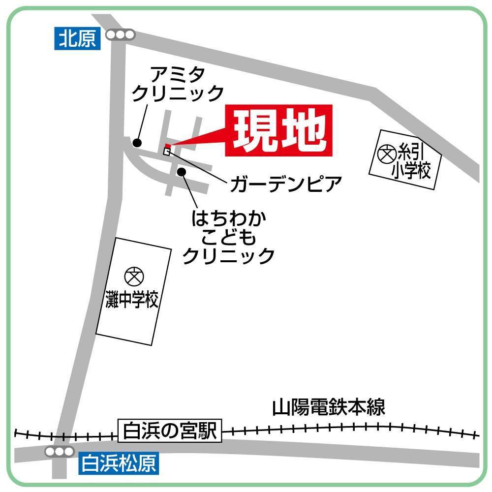 案内図。敷地内に2台駐車可能