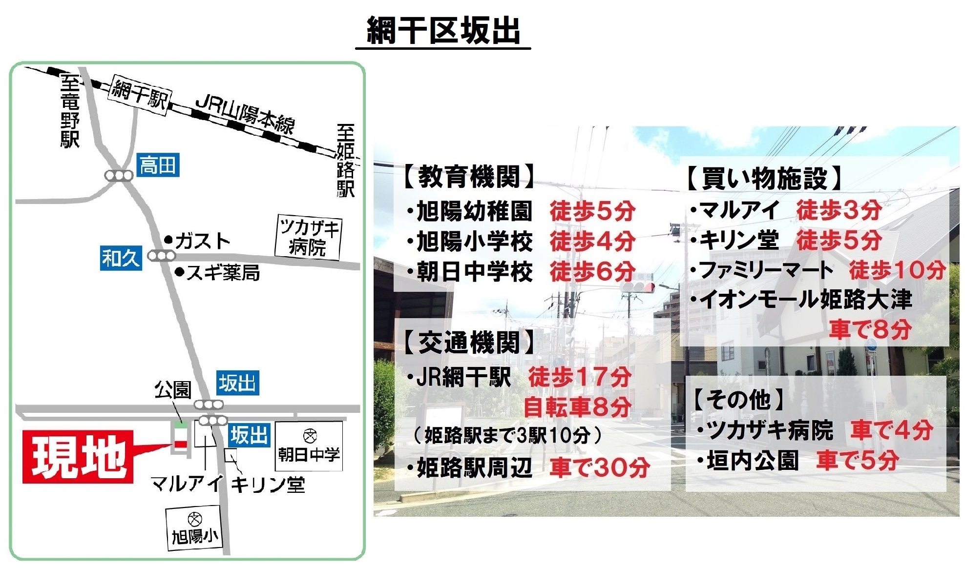 案内図。敷地に2台駐車可