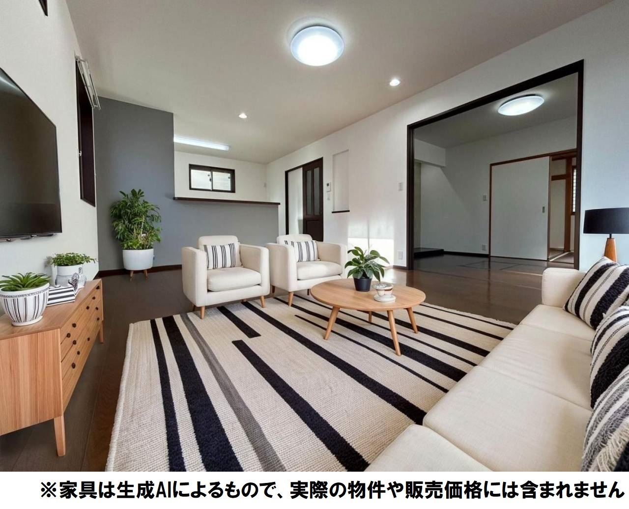 対面キッチンのあるLDKは16帖