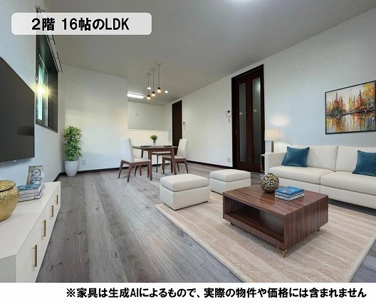 2階にLDKがあることで、明るく開放的に