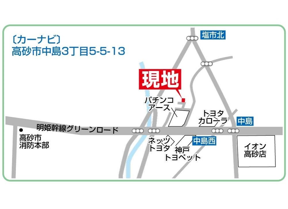案内図。敷地に2台駐車可