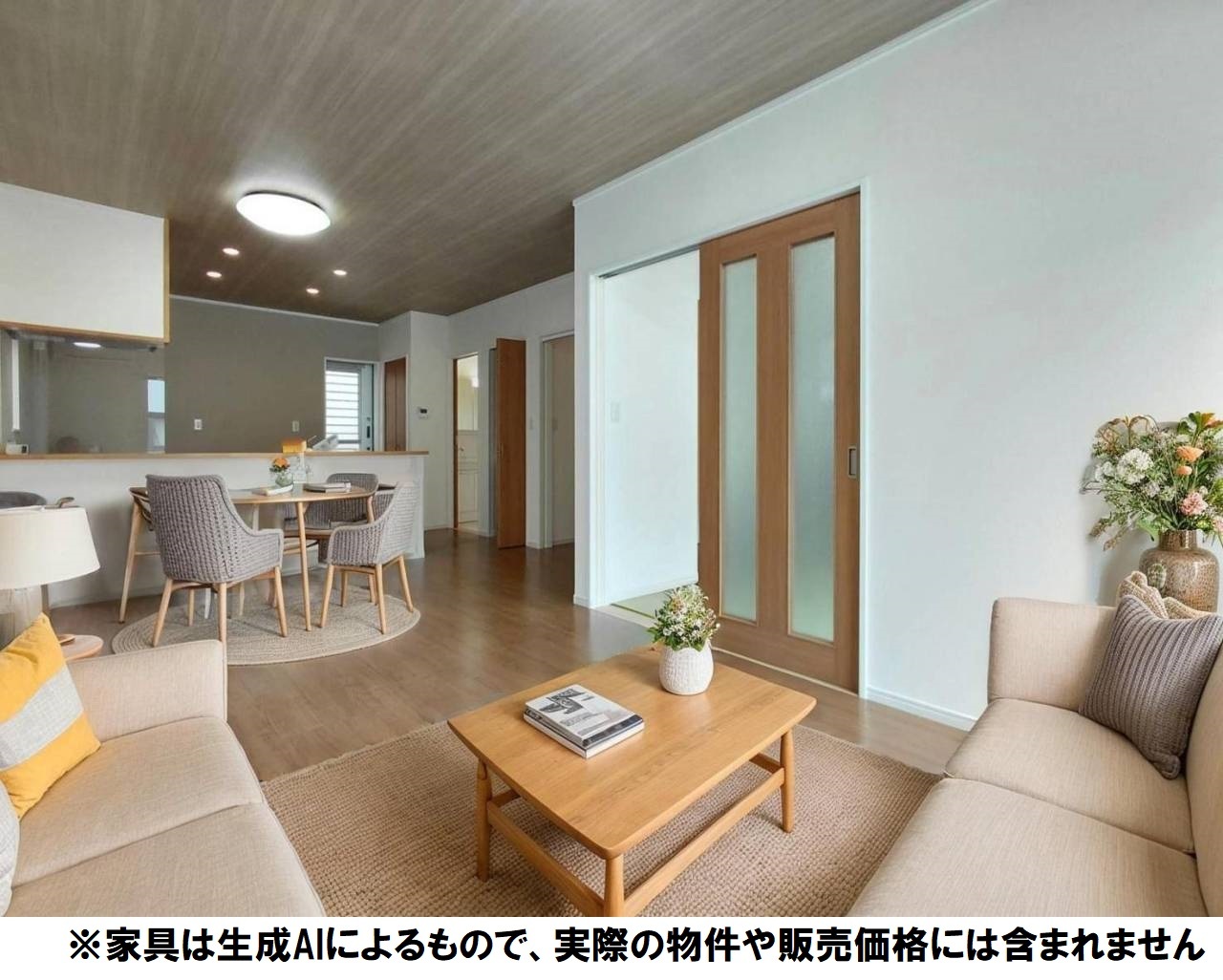 LDKに家具を配置するとこんなイメージに