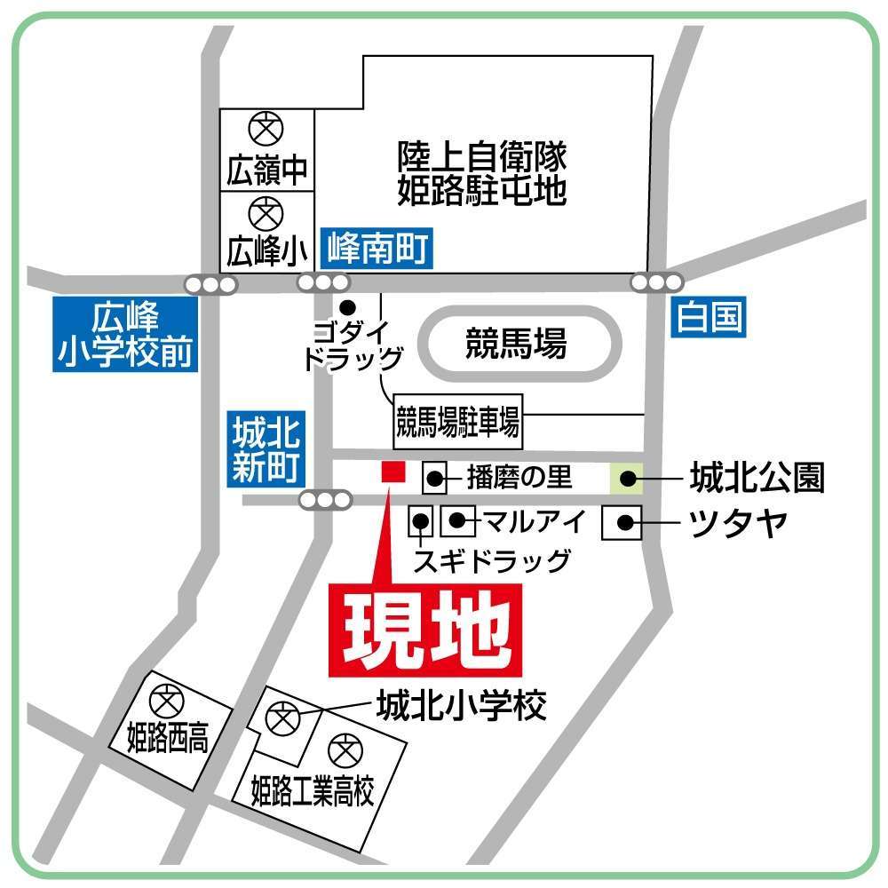 案内図。敷地に複数台駐車可