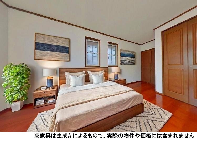 2階7.2帖洋室。南側にバルコニーで明るい室内