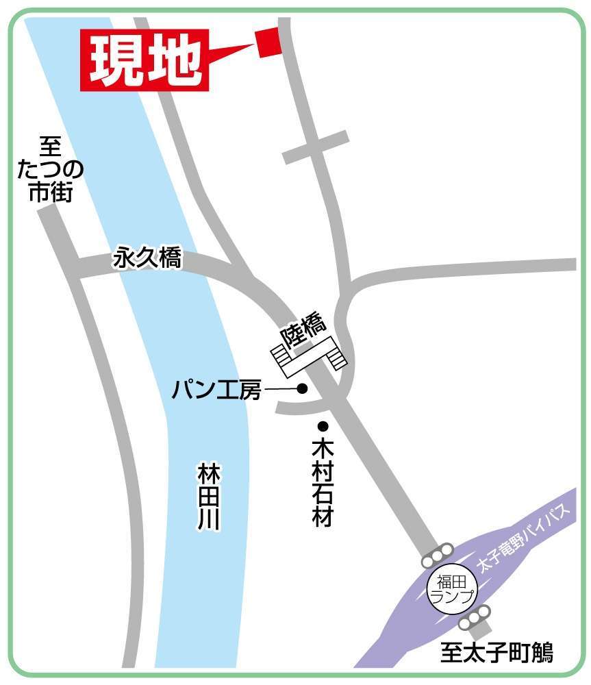 案内図。敷地に並列で3台駐車可
