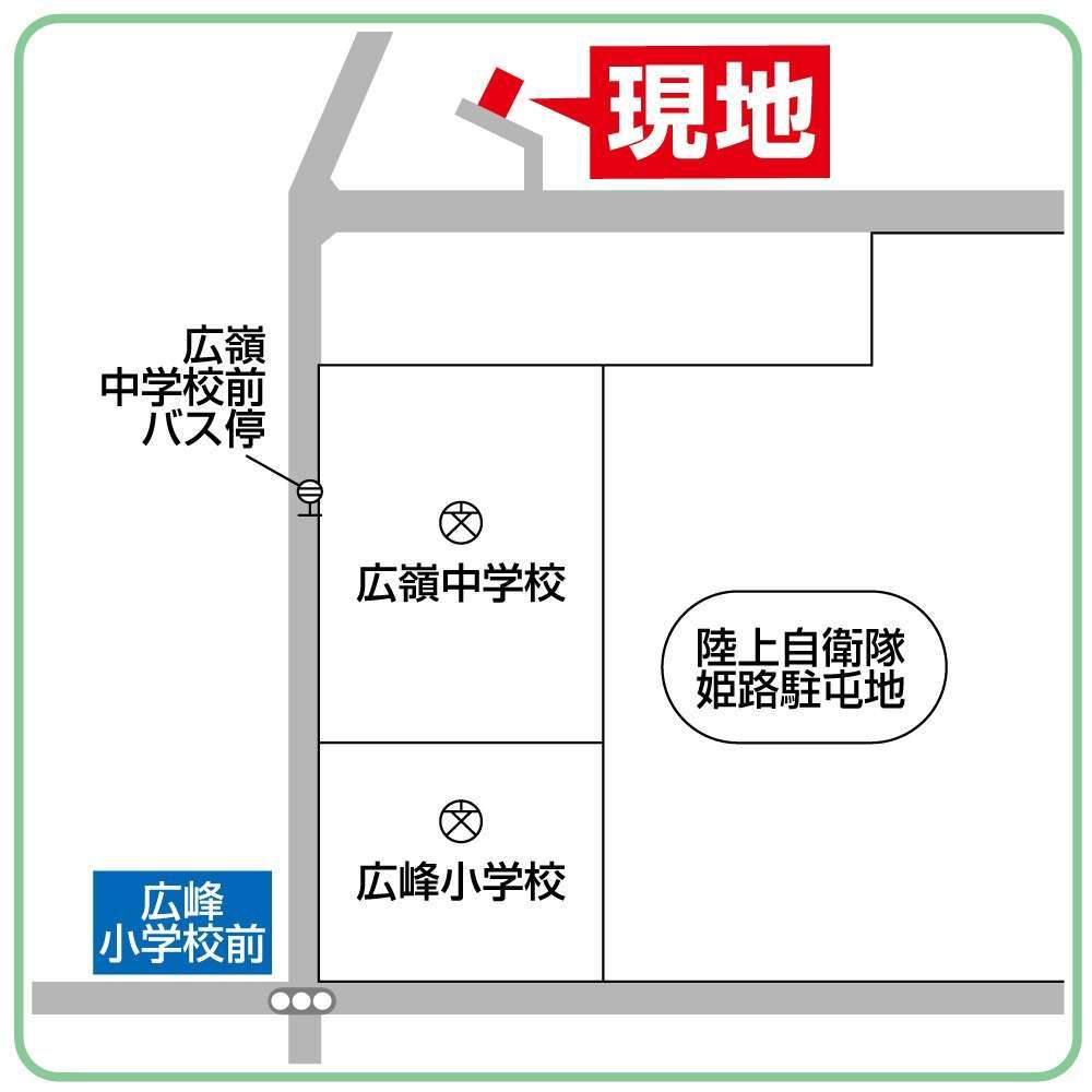 案内図。敷地に並列4台駐車可