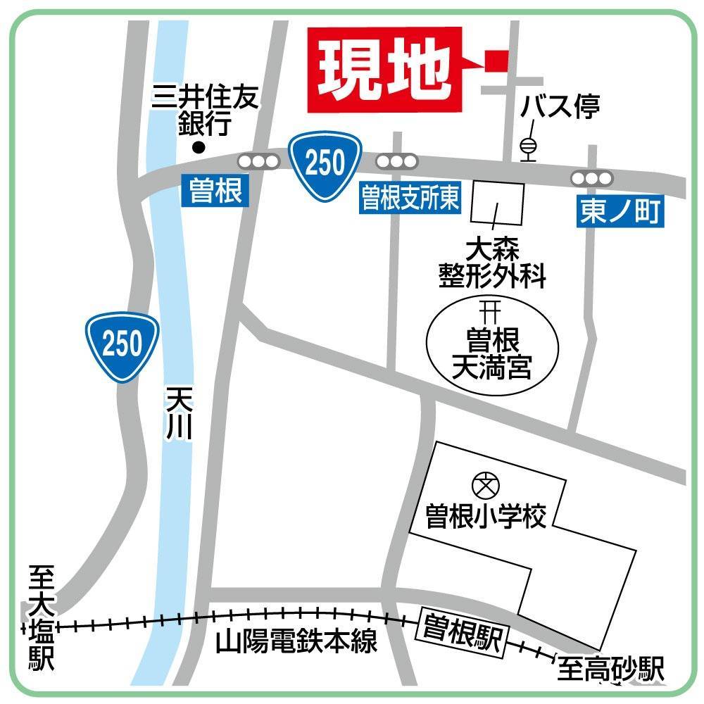 案内図。敷地に複数台駐車可