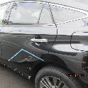 トヨタ・新型ハリアー、左後ろ事故修理（鈑金・塗装)
