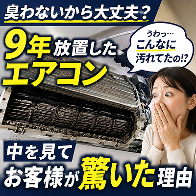 臭わないから大丈夫？9年放置したエアコンの中を見てお客様が驚いた理由