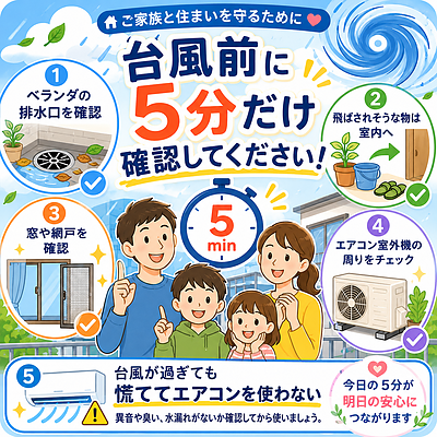 台風前に5分だけ確認してください ～ご家族と住まいを守るためにできること～