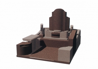 デザイン墓石の三次元CAD図面