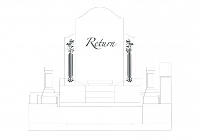 墓石の形状に合わせて彫刻文字や図柄をレイアウト