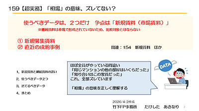 159【超実務】「相場」の意味、ズレてない？家賃交渉で使うべきデータと捨てるべきデータ　動画6分