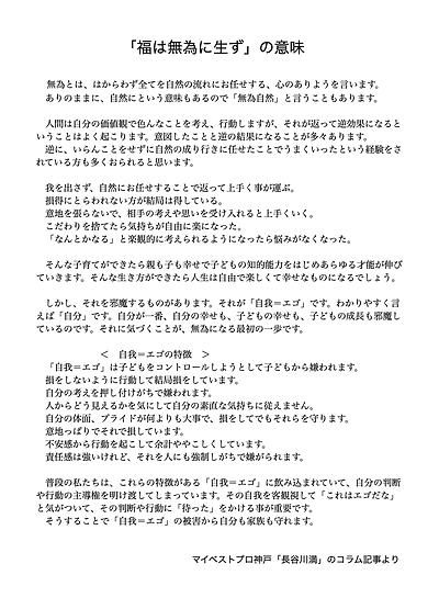 第3回無為塾「どうして無為になると発達障害も不登校も直るのか」の資料公開