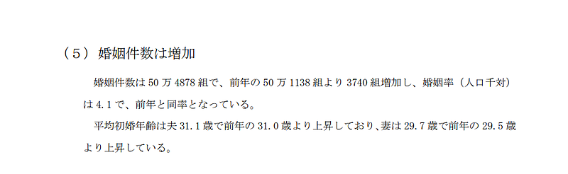 平均初婚年齢　厚生労働省　人口動態　2022