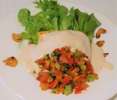 彩り野菜の豆腐サラダ