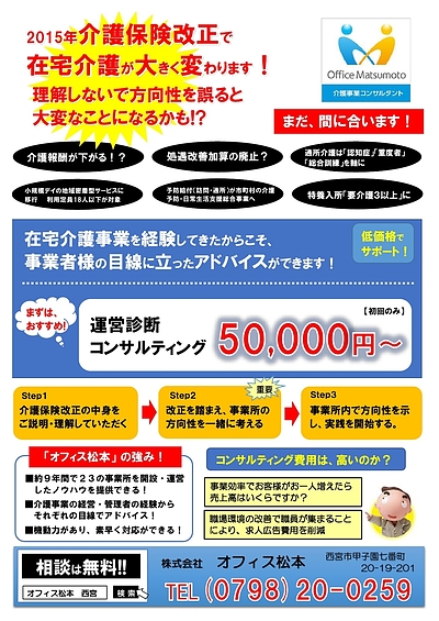 2015　介護保険改正対策　「運営診断コンサルティング」