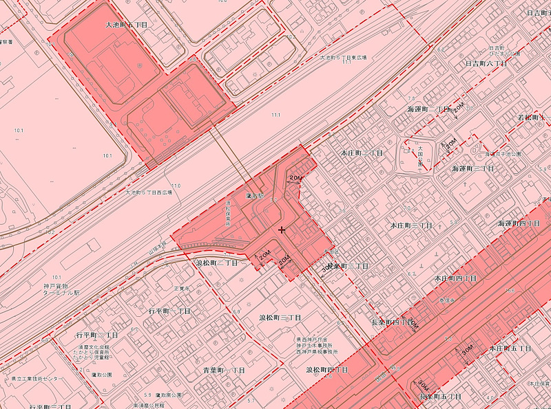 鷹取駅の防火地区