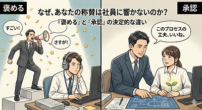 なぜ、あなたの称賛は社員に響かないのか？「褒める」と「承認」の決定的な違い