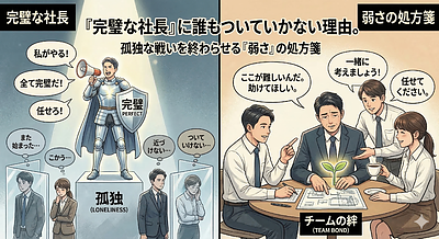 「完璧な社長」に誰もついていかない理由。孤独な戦いを終わらせる「弱さ」の処方箋