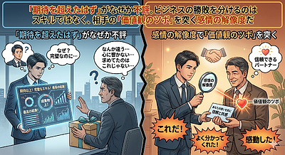 「期待を超えたはず」がなぜか不評。ビジネスの勝敗を分けるのはスキルではなく、相手の「価値観のツボ」を突く感情の解像度だ