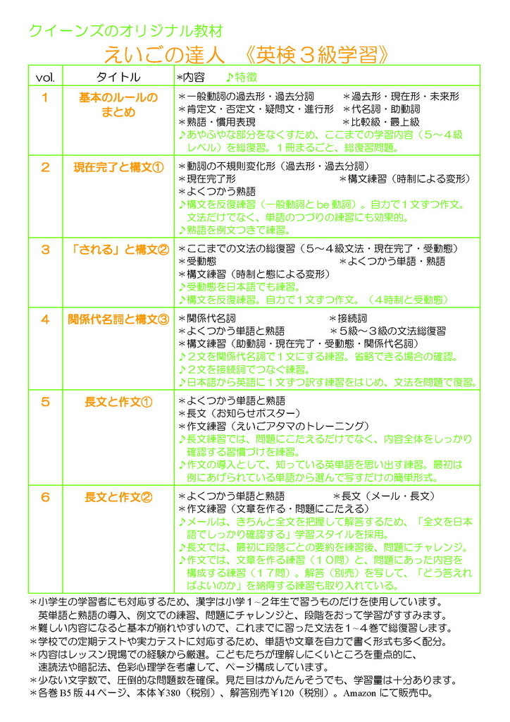 書いてわかる！えいごの達人 英検3級合格パック（解答付）　vol.1 ～6 Amazon: QMWW18738