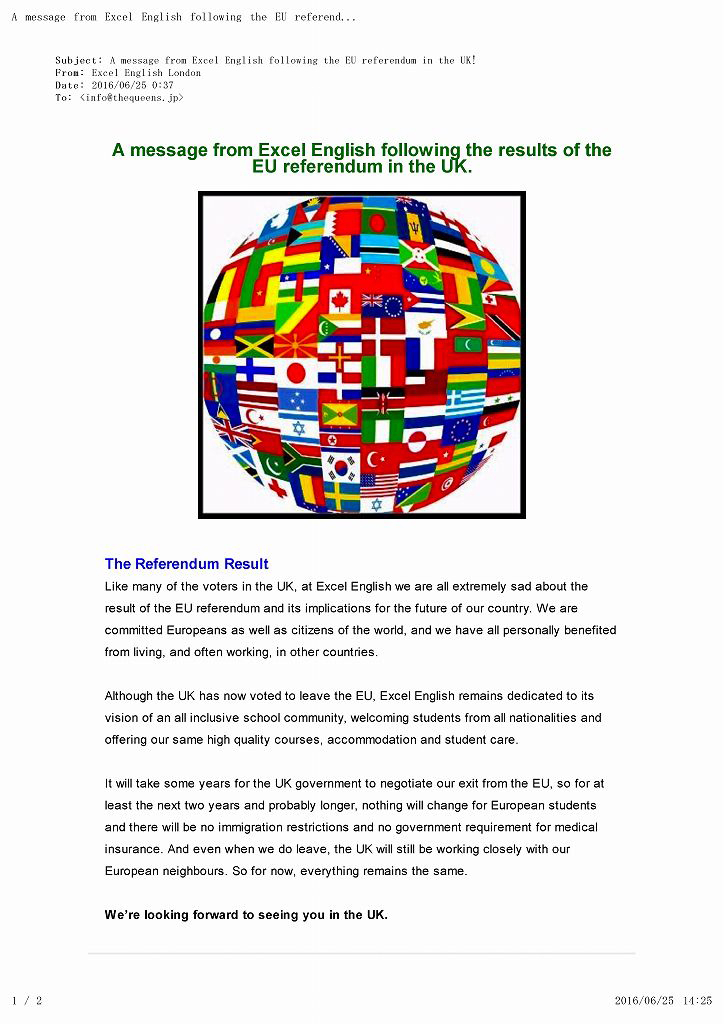 Excel English UK referendum THEQUEEN'S
