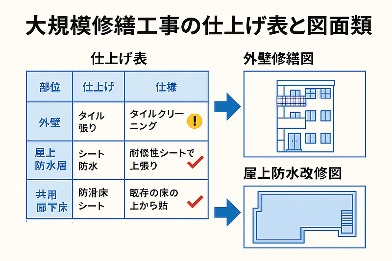 仕上げ表と図面