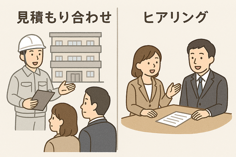 大規模修繕工事では「見積もり合わせ」と「ヒアリング」