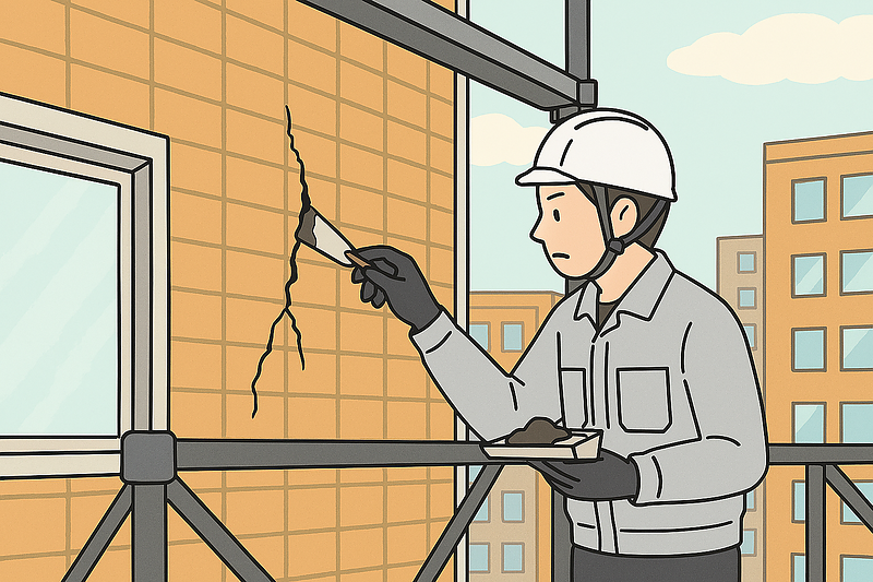 外壁改修工事の様子