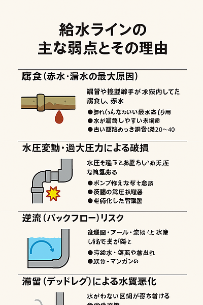 給水ラインの弱点について