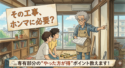 ①「その工事、ホンマに必要？専有部分の“やった方が得”ポイント教えます！」
