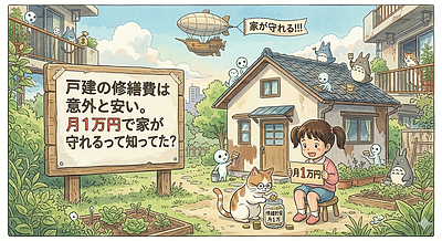 第2回：戸建の修繕費は意外と安い。月1万円で家が守れるって知ってた？