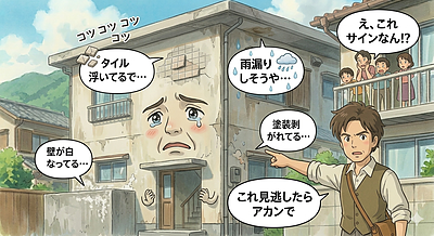 ③「タイルが浮いてる？雨漏りの予兆？ 見逃したらアカン“初期サイン”まとめ！」