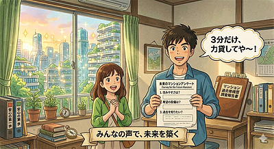 ①「アンケート、めんどい？…せやけどめっちゃ大事やで！」