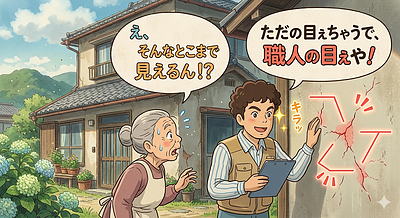①「目視調査って…ただ見るだけちゃうで！」