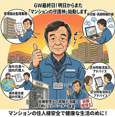 GW最終日！明日からまた「マンションの守護神」始動します