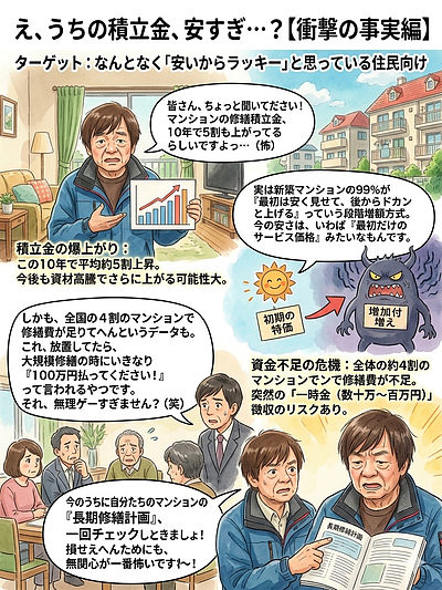 1：【衝撃の事実編】え、うちの積立金、安すぎ…？