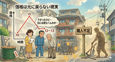 ④【工事を棚上げしたらどうなる？】価格は“元には戻らへん”のが現実