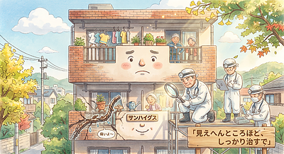 ①「マンションの“骨”を治す工事やと思ってください」