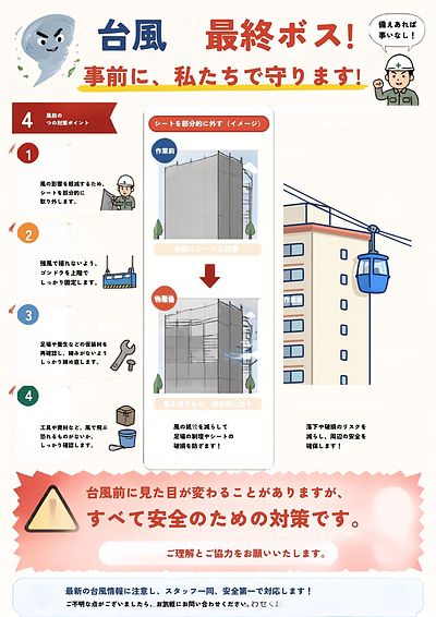 ④「台風は“ラスボス”やから事前に守りを固めます」