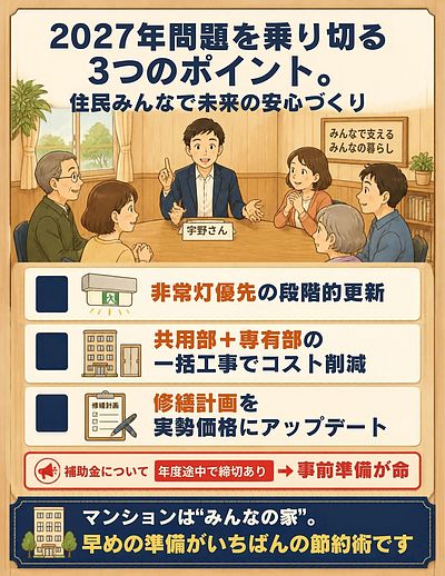 ⑤ 「2027年問題は“段階的更新”が正解！住民説明がいちばんの節約術やで」