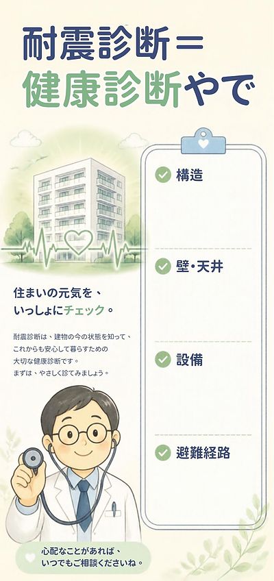 ② 【耐震診断って、健康診断みたいなもんですわ】
