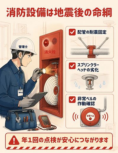③： 【消防設備は“動くかどうか”が命を左右するで】