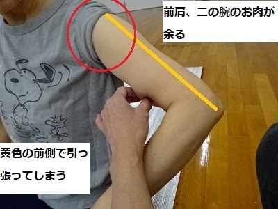 腕が短く使われている