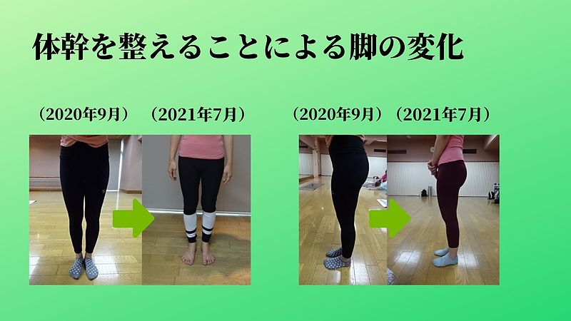 体幹の位置感覚が定着すると脚はこれほど変わる