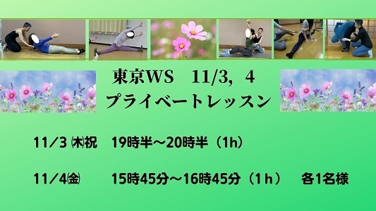 11/3，4東京WSプライベートレッスン